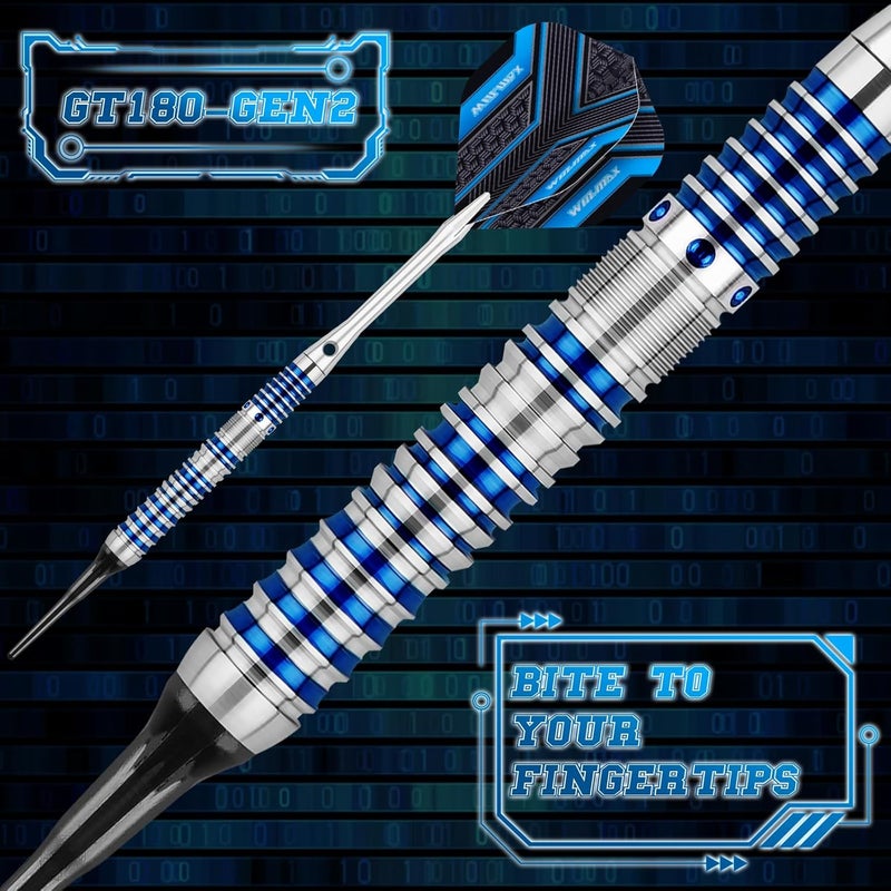 win.max طقم سهام ناعمة - طقم سهام ناعمة من 90% تنجستين بوزن 18 جرام مع 3 ريش إضافية - Image 2